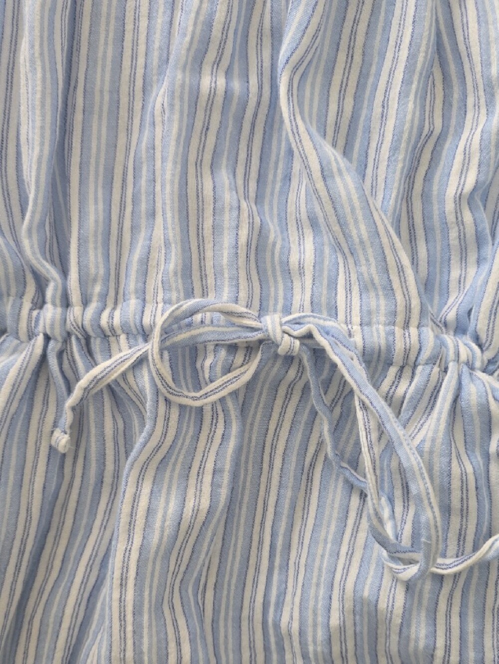 NWT Time and Tru Light Blue & White Striped Halter Dress 100 % Cotton - Picture 3 of 8